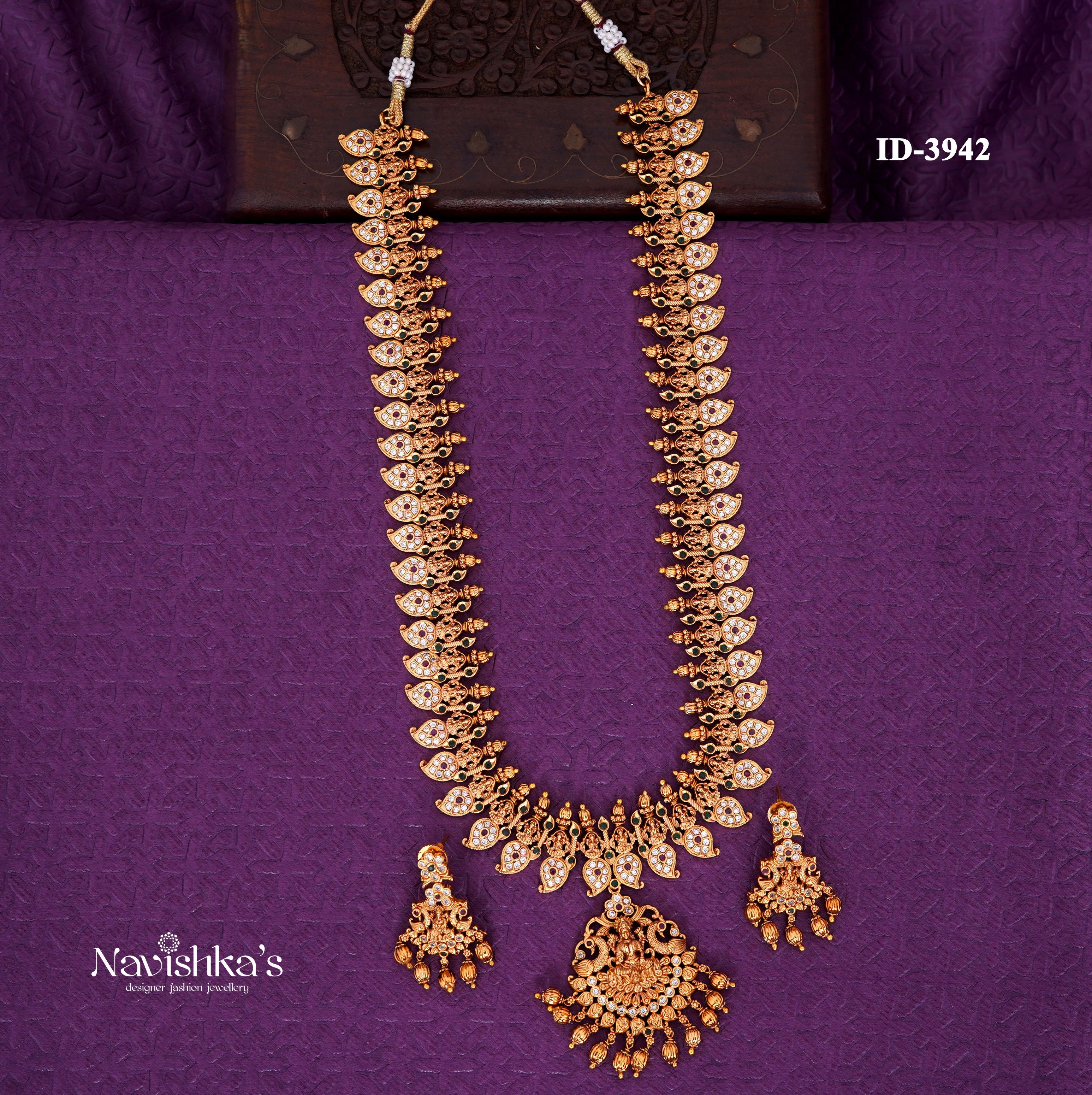 Traditional Antique Long Haram Set For Women Navishkas Designer