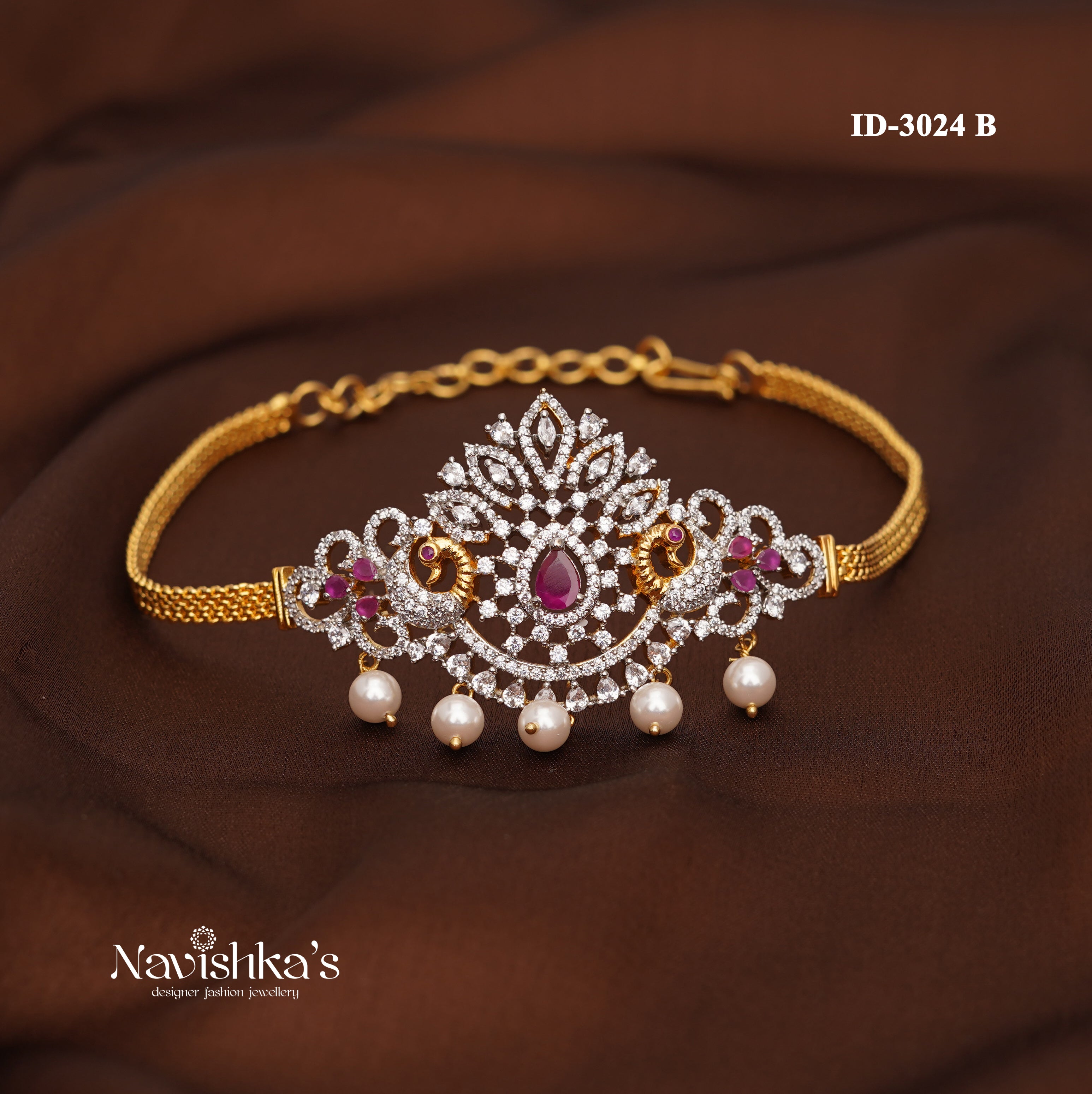 American Diamond Bajuband – Navishka's designer fashion jewellery